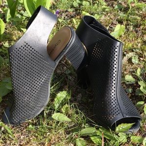 Black Caged High Heeled Sandals